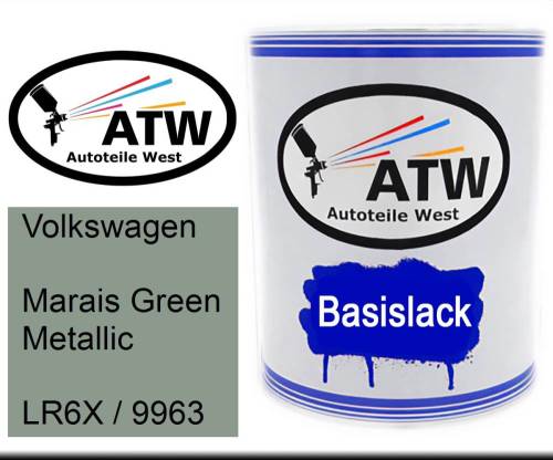 Volkswagen, Marais Green Metallic, LR6X / 9963: 1L Lackdose, von ATW Autoteile West.